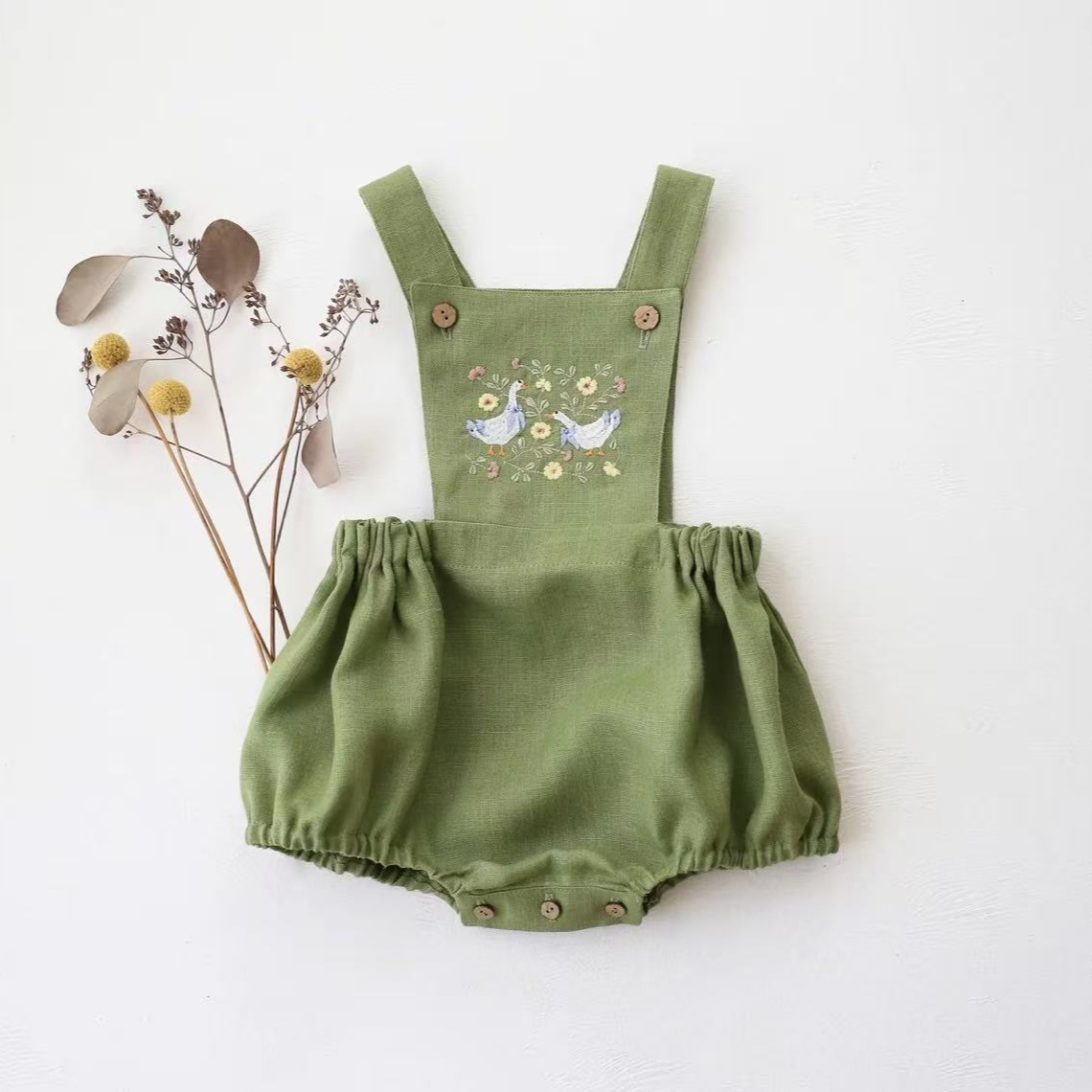 Baby Summer Linen Sleeveless Jumpsuit - Countryside Style 2026 Summer New Baby