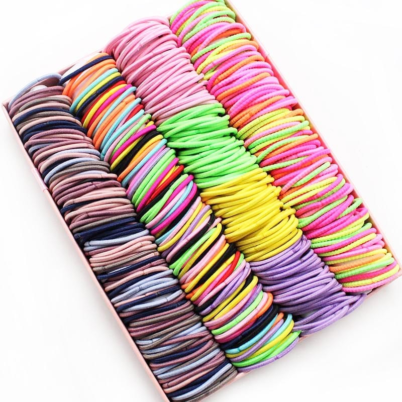 Baby Gear - 100pcs Hair Bands Girl Candy Color