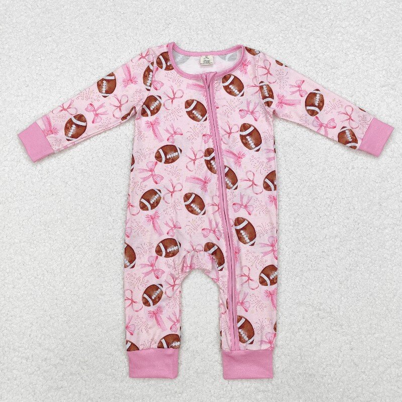 Cotton Baby Onesies Zipper - Winter Boutique Baby Girls Rugby Pattern