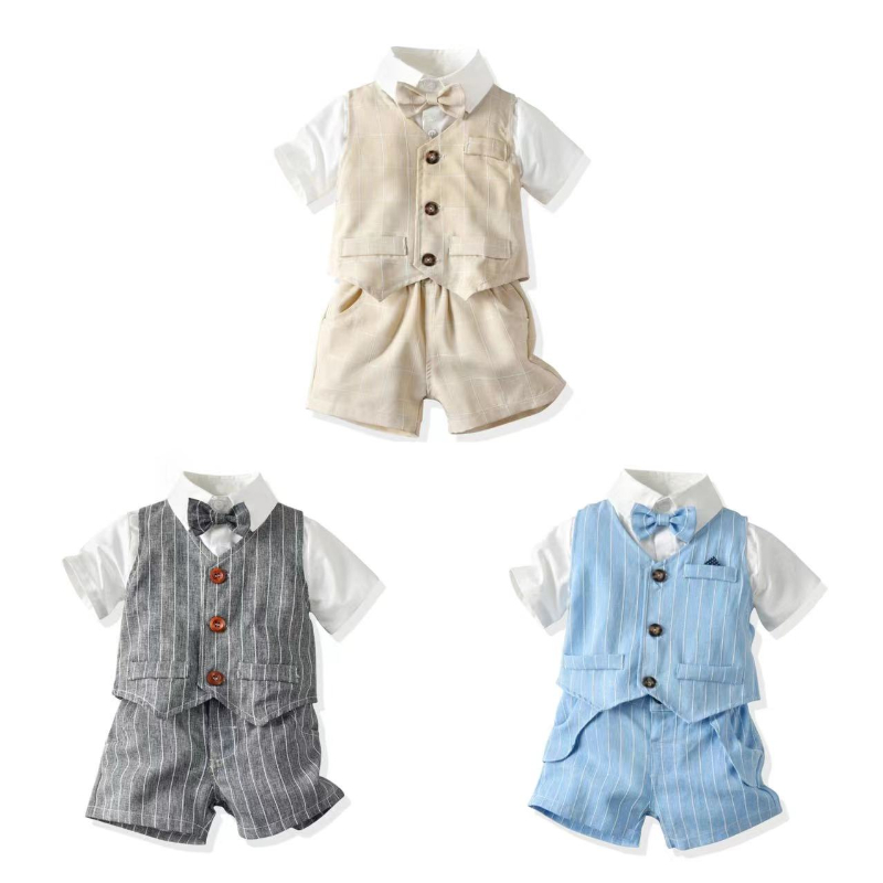 Baby Boy Suit Set Baptism - Infant British Gentleman Outfit Baby Boys