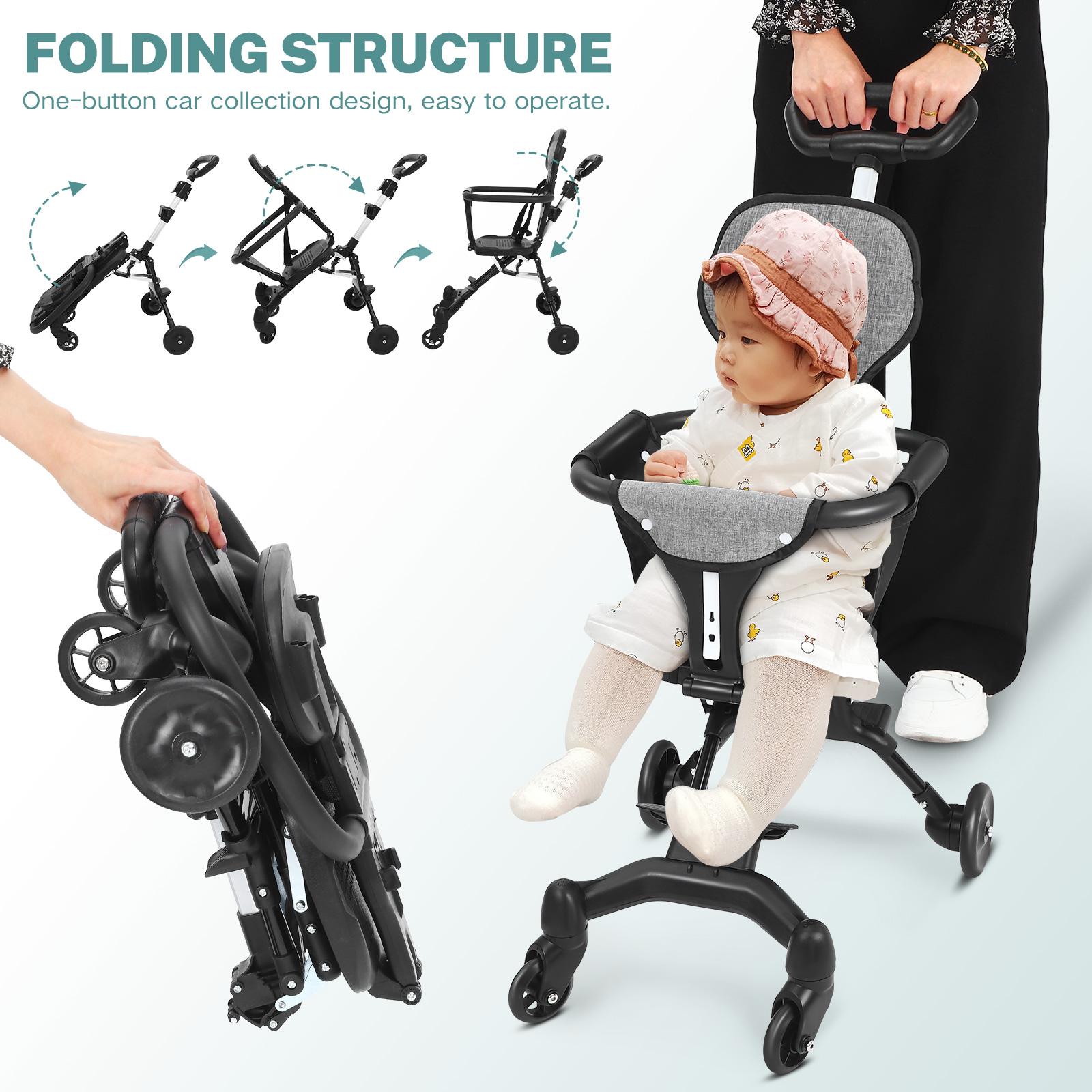 Lightweight Foldable Baby Stroller Compact - Infant Compact Lightweight Foldable Seat For