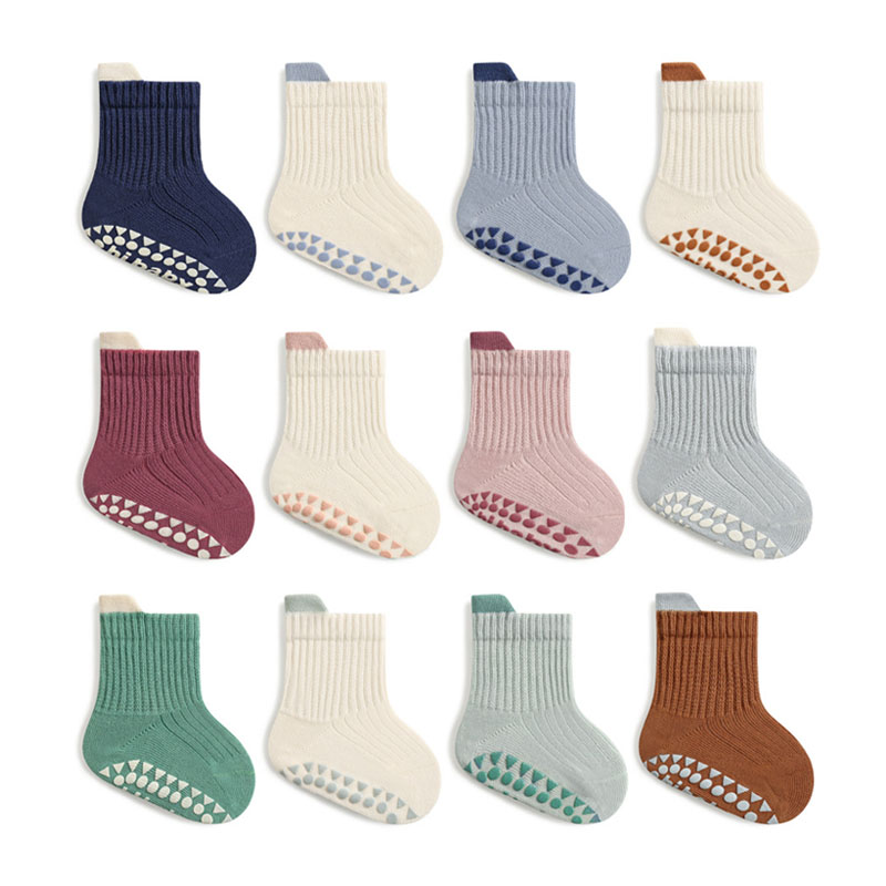 Unisex Baby Socks Non Slip - 3 Pairs Kids Cotton Socks Boys