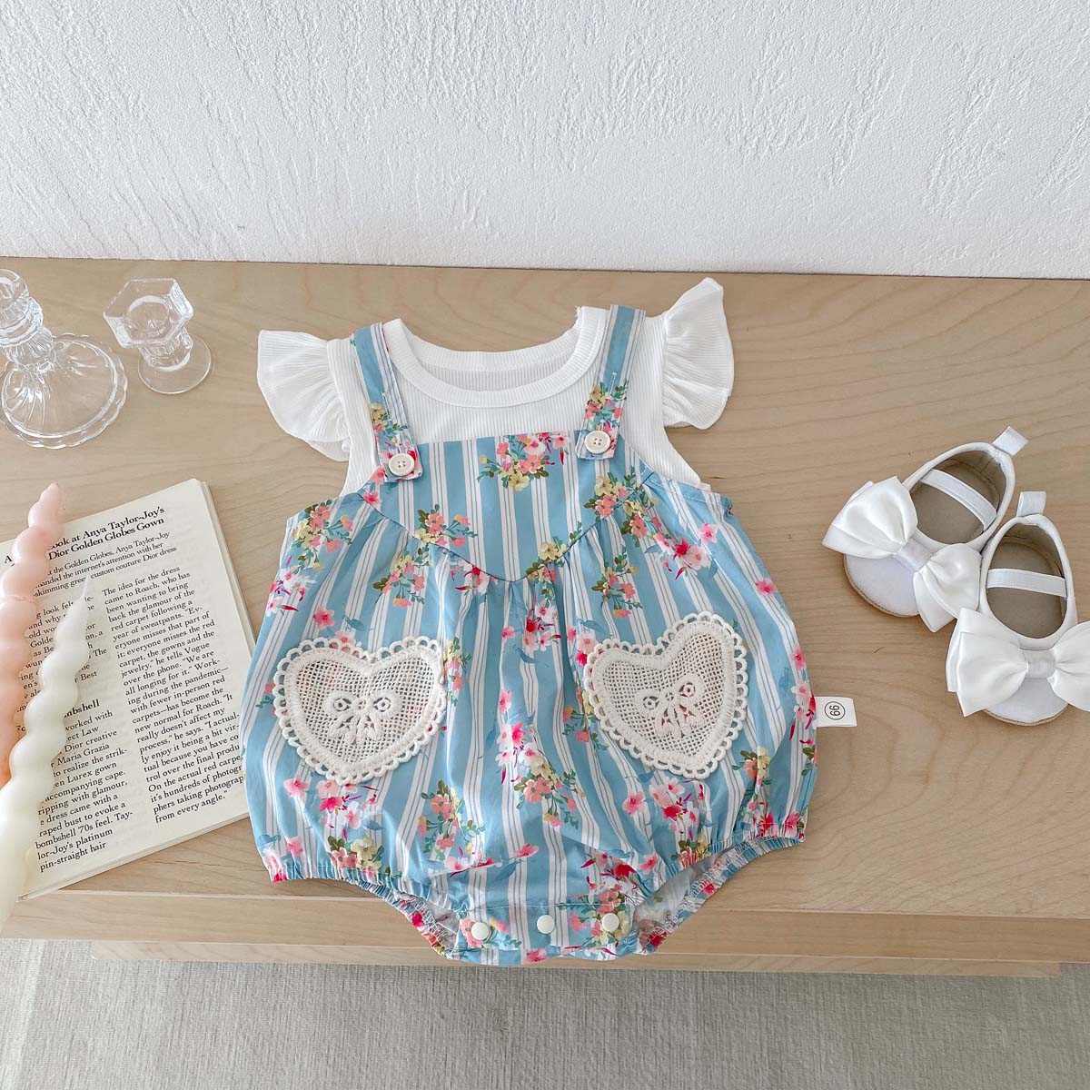 Newborn Baby Girl Romper Floral - 2PCS Newborn Clothes Baby Girls Bodysuit