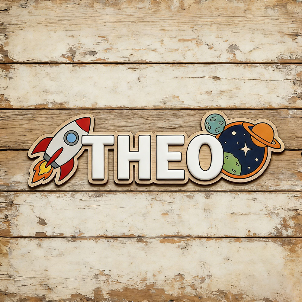 Nursery - Personalized Space Rocket Name Sign for