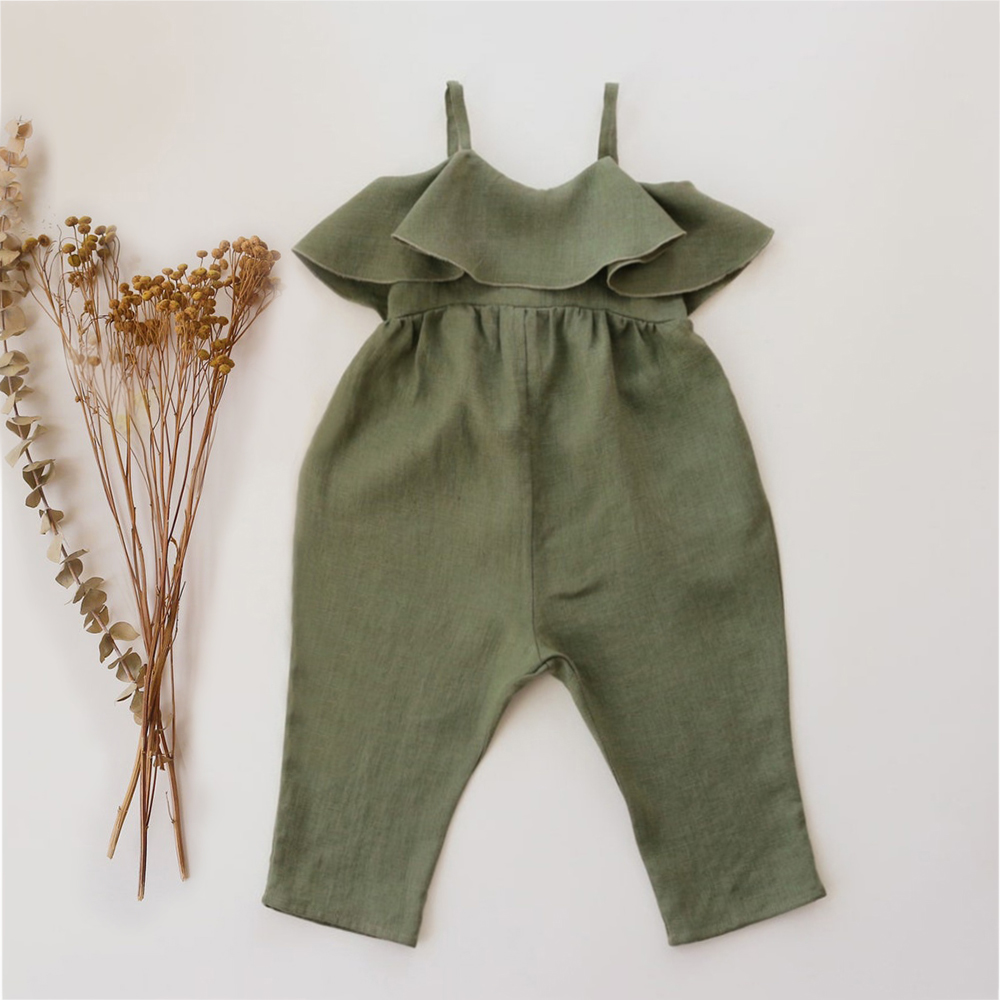Baby Summer Linen Sleeveless Jumpsuit - Baby Girl Summer Clothes Baby Girl