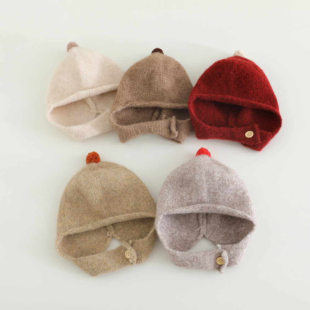 Infant Beanie Hat With Ears - Winter Knitted Baby Earflap Hat Cute