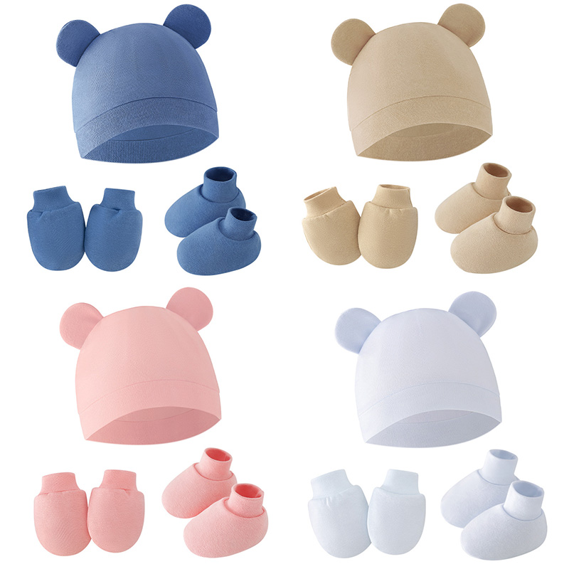 Infant Beanie Hat With Ears - 2026 Baby Hat Glove Socks Newborn