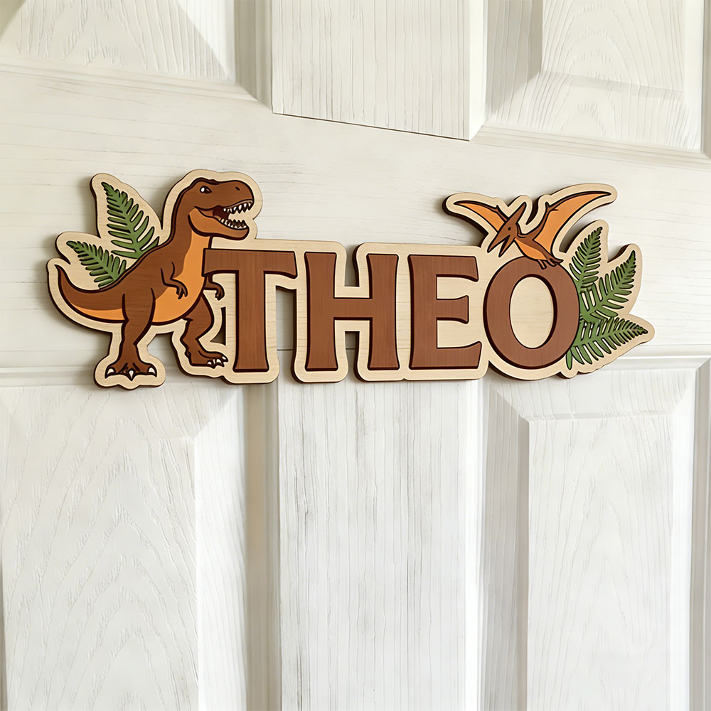 Nursery - Personalized Dinosaur Name Sign for The