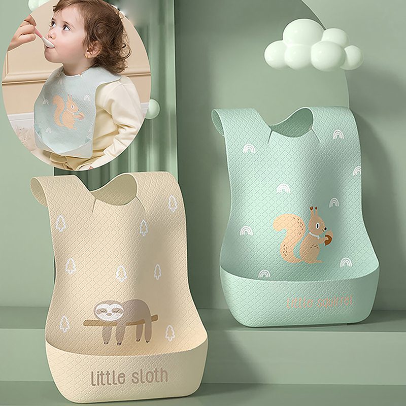 Waterproof Baby Bibs Silicone - Waterproof Adjustable Food Feeding Supply Baby