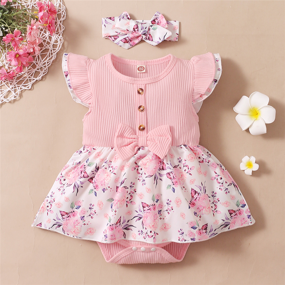 Newborn Baby Girl Romper Floral - 0-18 Months Baby Girl Floral Romper