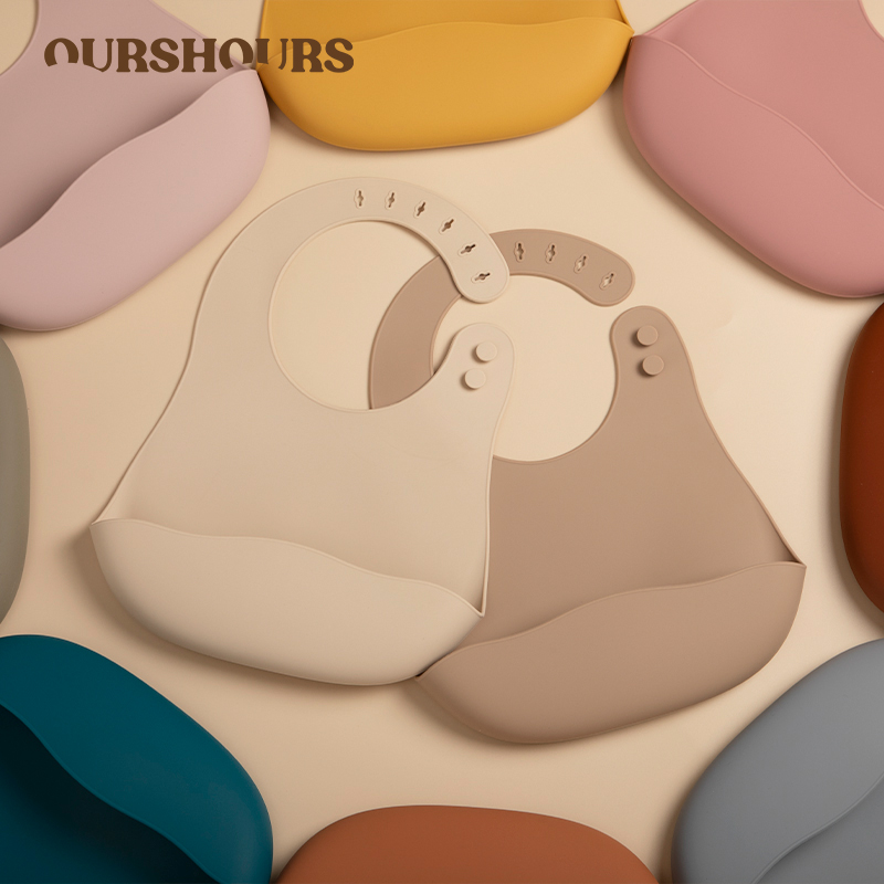 Waterproof Baby Bibs Silicone - Silicone Baby Bibs BPA Free Solid