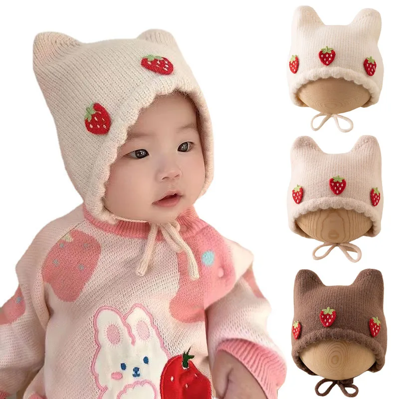 Infant Beanie Hat With Ears - New Autumn Winter Baby Girl Hat