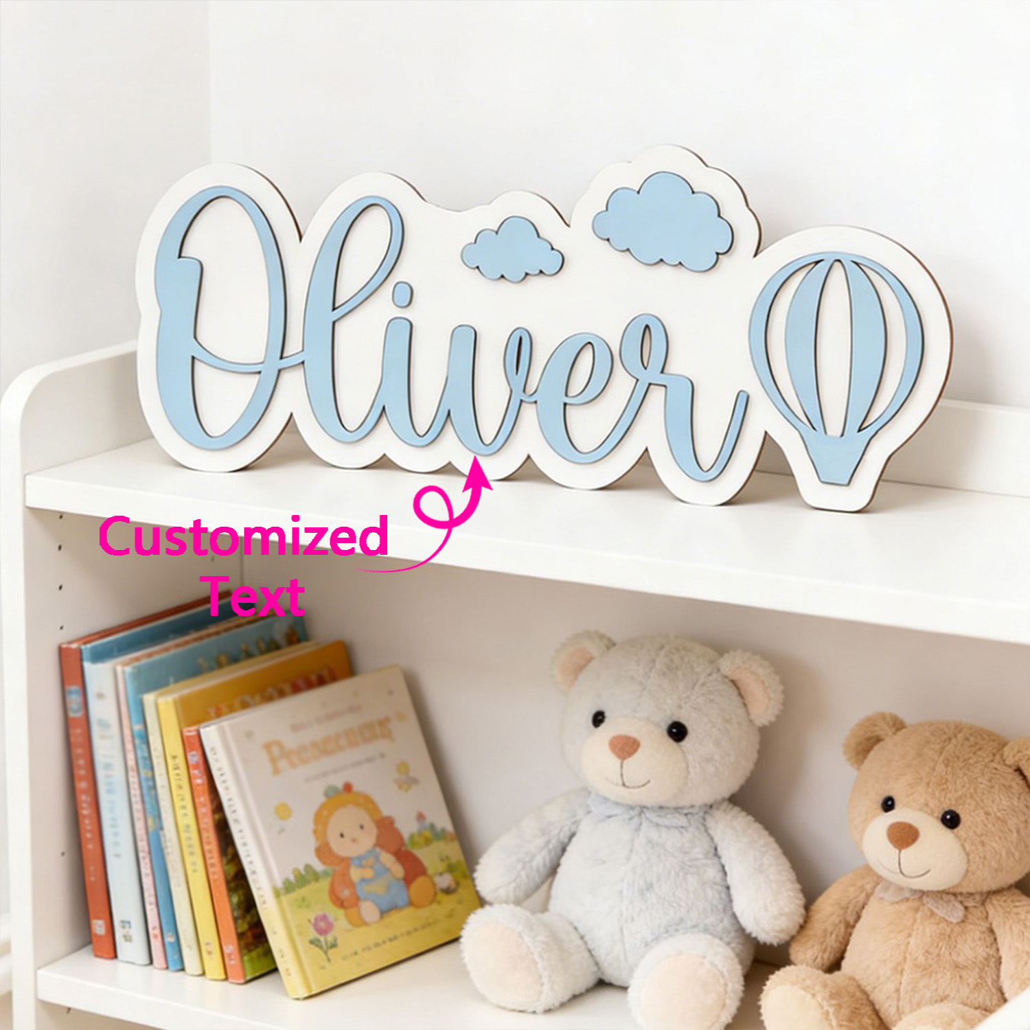 Nursery - Personalized Hot Air Balloon & Cloud