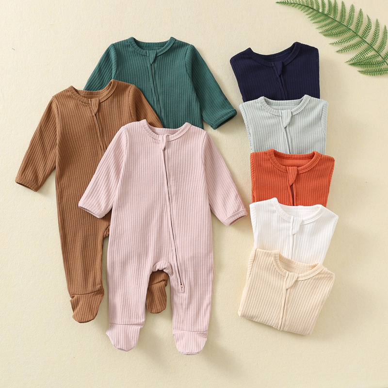 Cotton Baby Onesies Zipper - Baby Onesie Autumn and Winter Baby