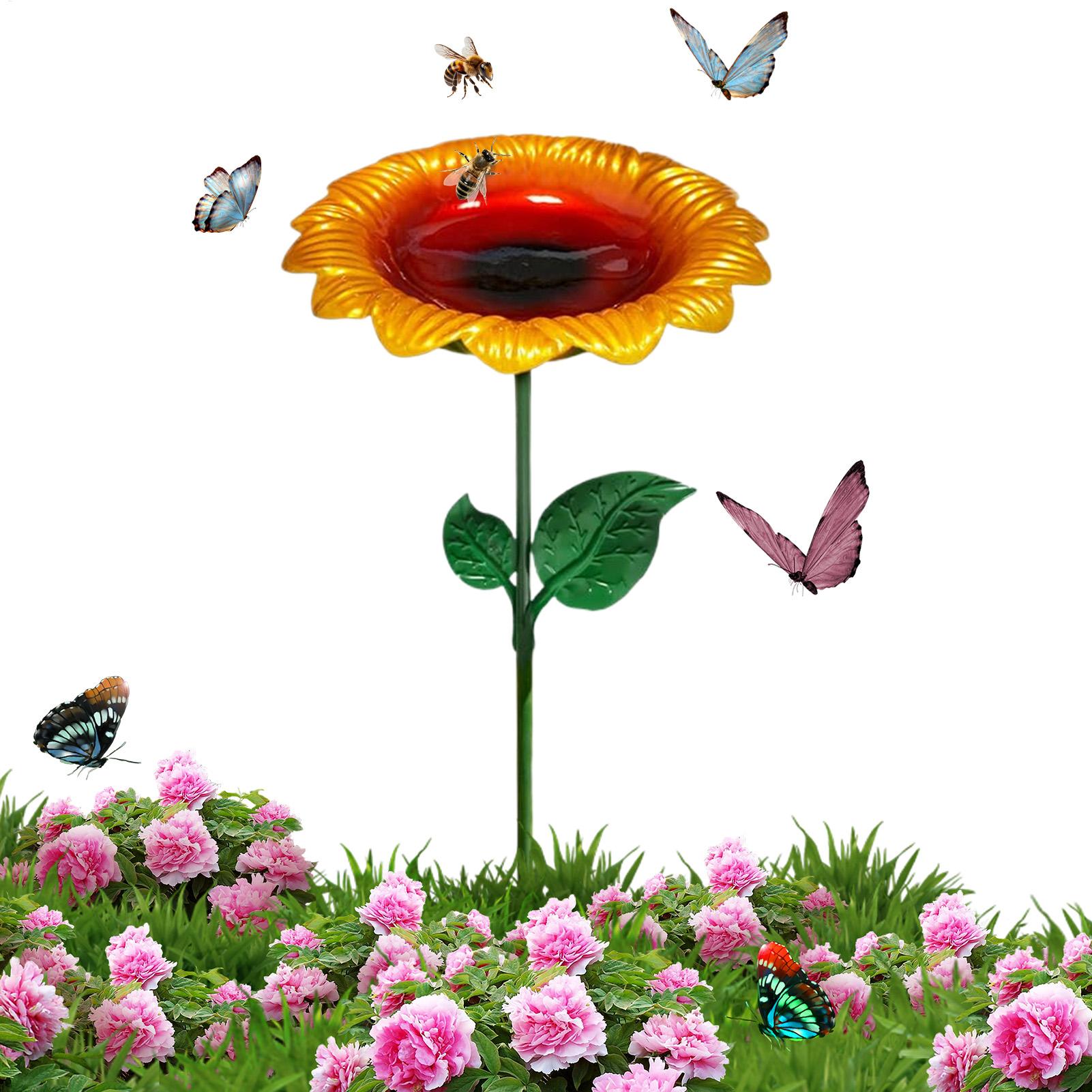 Feeding - Garden Bird Baths with Metal Stake