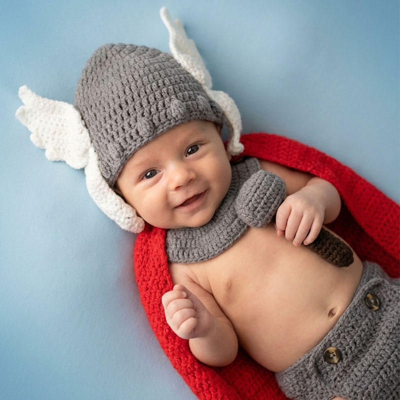 Infant Photography Props Outfit - Newborn Photography Props Thor Baby Costume