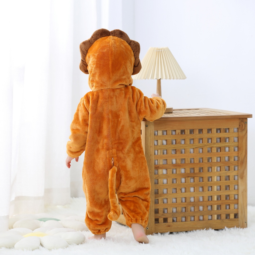 Newborn Baby Cute Lion Animal  - Cotton Baby Onesies Zipper ulasan dan harga
