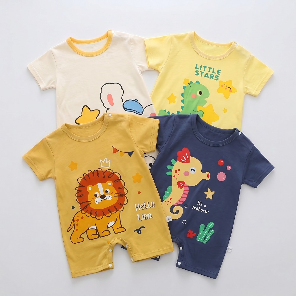 Summer  Printed Newborn Baby C - Baby Summer Linen Sleeveless Jumpsuit ulasan dan harga