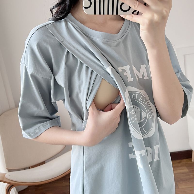 Nursing Dress Pregnant Breastf - Feeding ulasan dan harga