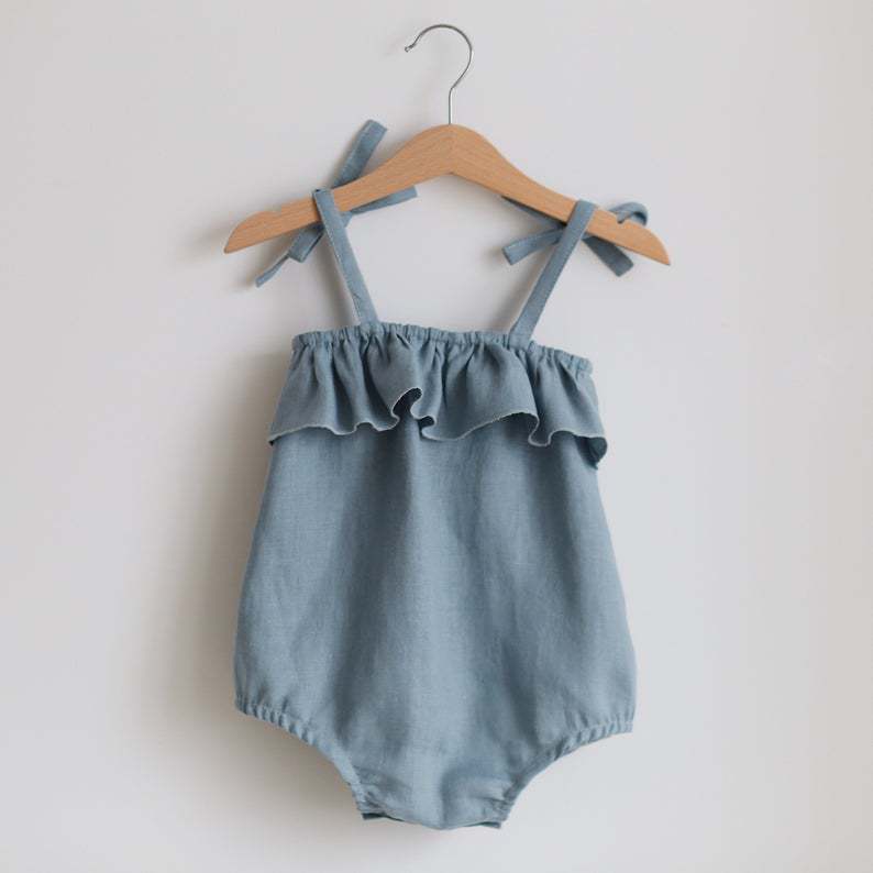 Summer Baby Girl Clothes Rompe - Baby Summer Linen Sleeveless Jumpsuit ulasan dan harga