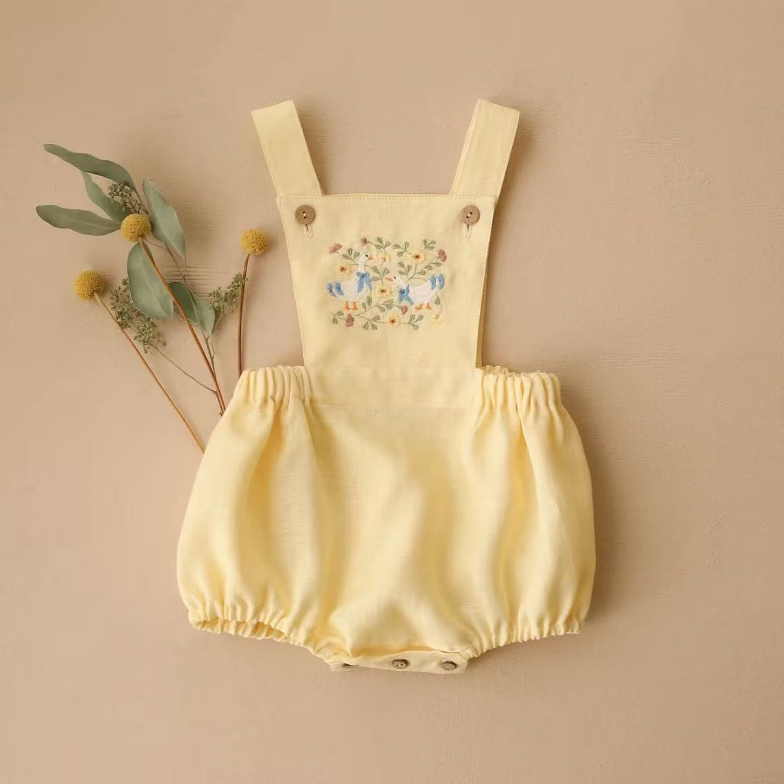 Countryside Style 2026 Summer  - Baby Summer Linen Sleeveless Jumpsuit ulasan dan harga