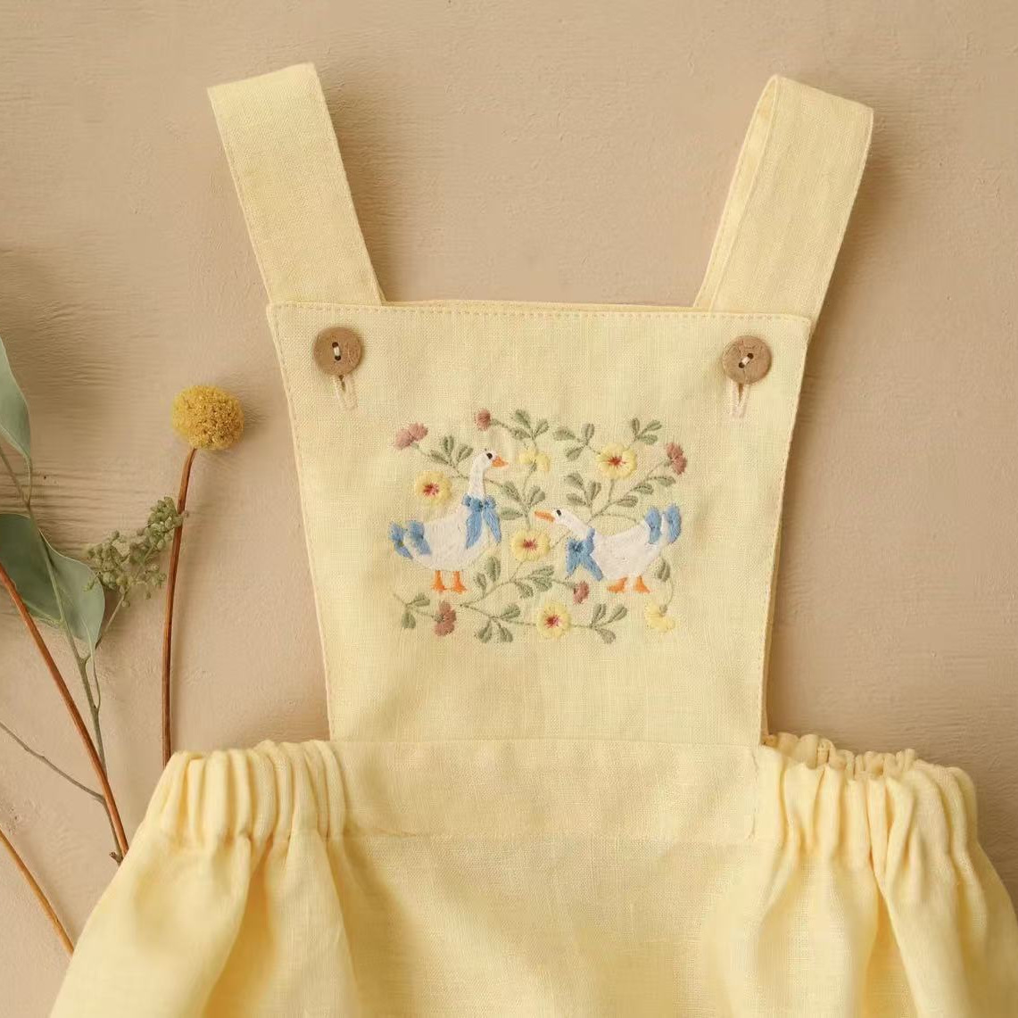 Countryside Style 2026 Summer  - Baby Summer Linen Sleeveless Jumpsuit ulasan dan harga