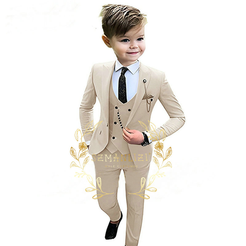 Kids Boys Beige Blazer Vest Pa - Baby Boy Suit Set Baptism ulasan dan harga