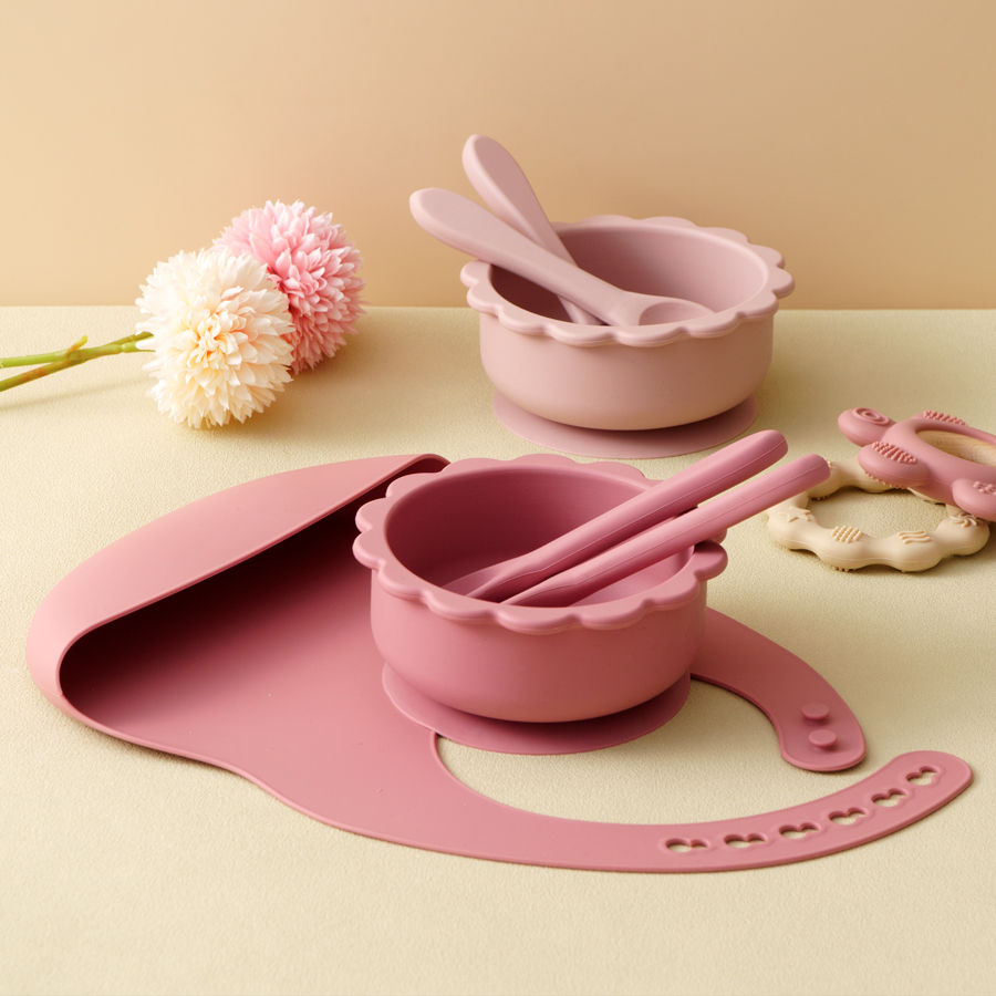 4PCS Baby Silicone Tableware S - Waterproof Baby Bibs Silicone ulasan dan harga