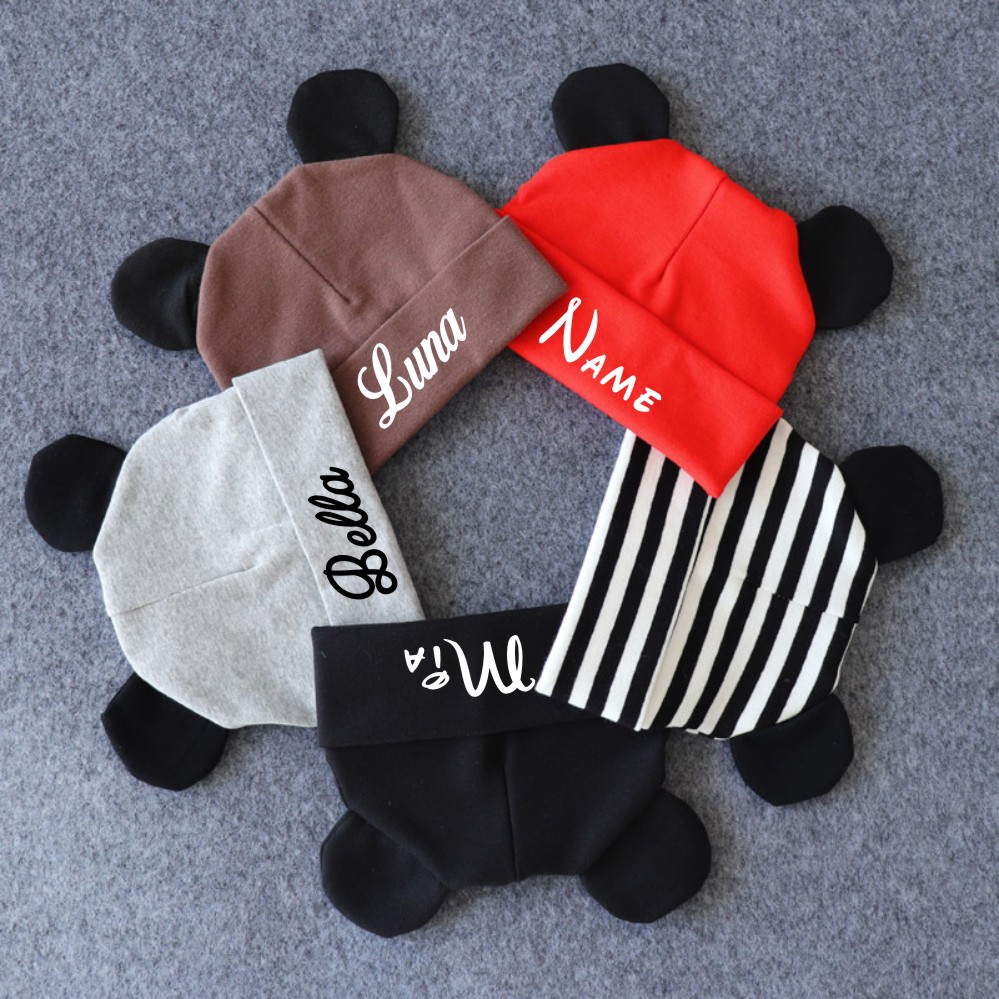 Personalised Cute Baby Beanie  - Infant Beanie Hat With Ears ulasan dan harga