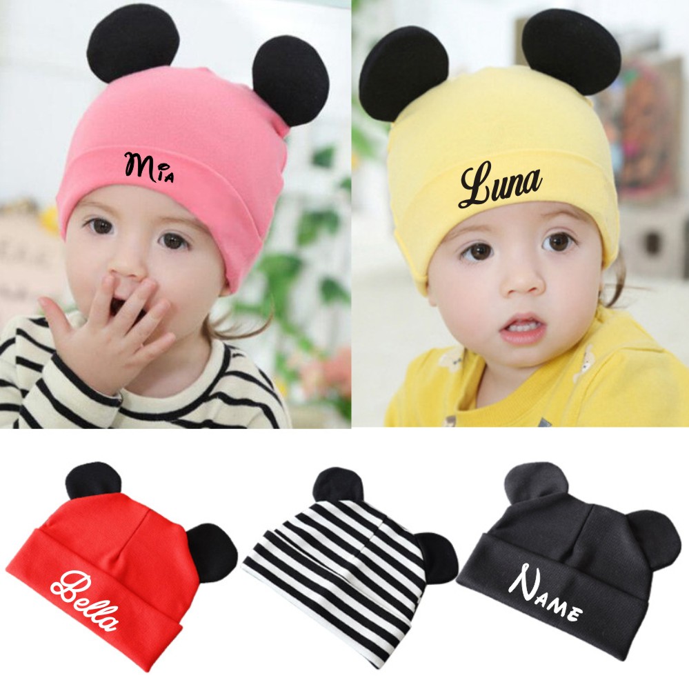 Personalised Cute Baby Beanie  - Infant Beanie Hat With Ears ulasan dan harga