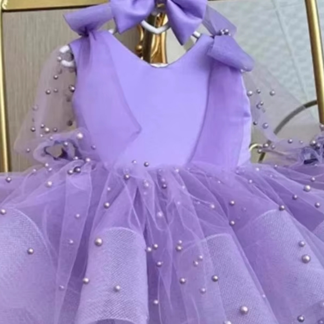 Custom Made Sweet Lavender Pea - Toddler Girl Tulle Party Dress ulasan dan harga