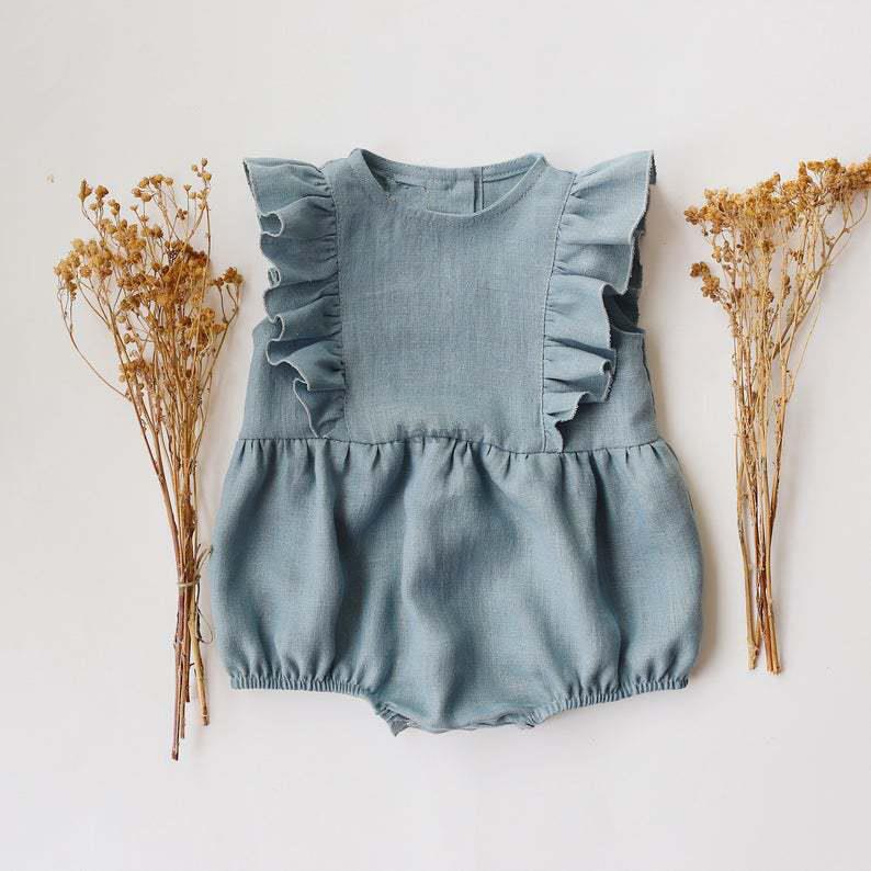 Summer Newborn Infant Baby Gir - Baby Summer Linen Sleeveless Jumpsuit ulasan dan harga