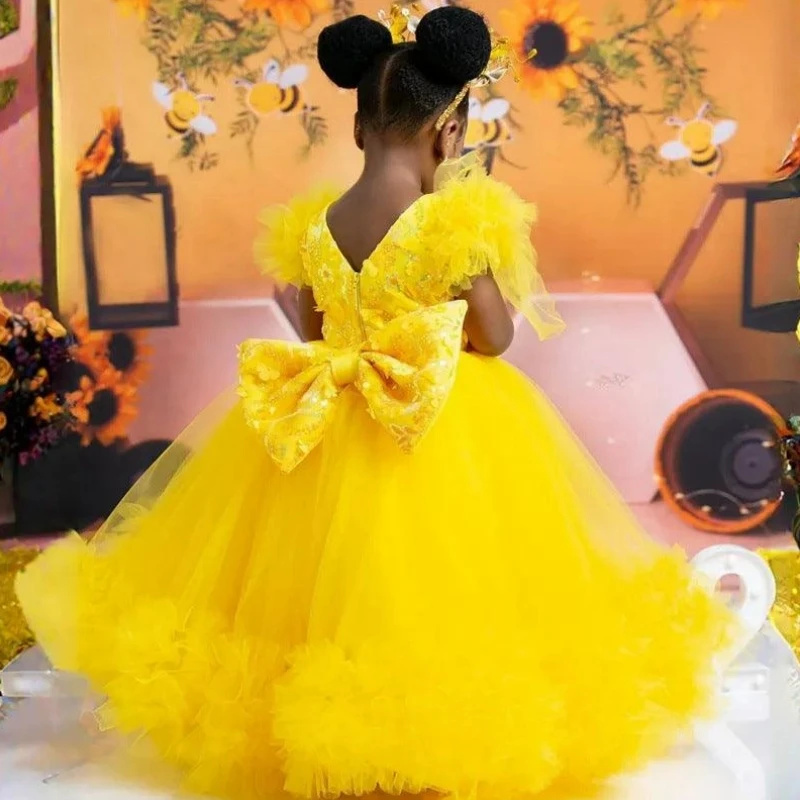 Customized Pink Flower Girl Dr - Toddler Girl Tulle Party Dress ulasan dan harga