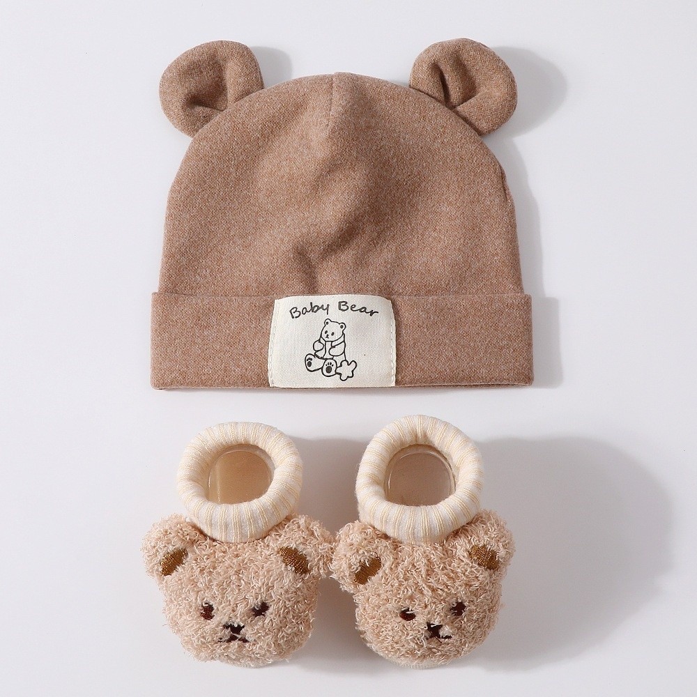 2Pcs/Set Cute Cotton Baby Hat  - Infant Beanie Hat With Ears ulasan dan harga
