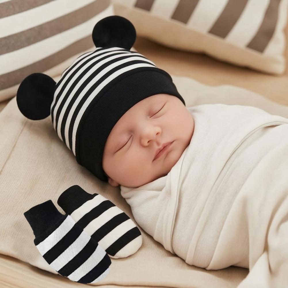 Baby Scratch Mittens Booties N - Infant Beanie Hat With Ears ulasan dan harga