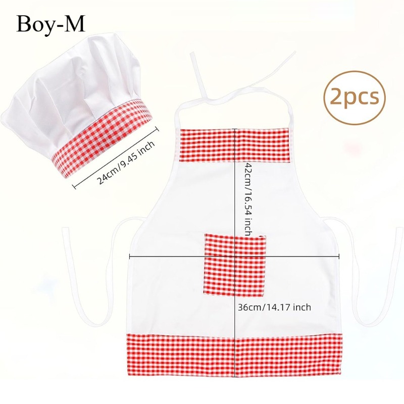Red Gingham Baby Chef Costumes - Infant Photography Props Outfit ulasan dan harga