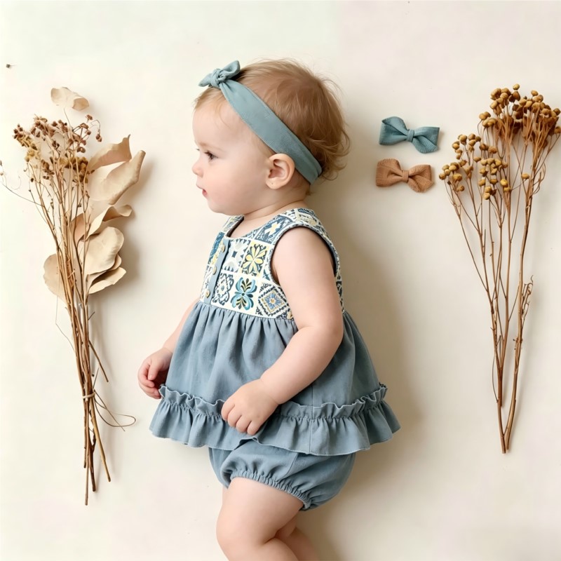 Fashion Newborn Baby Girl Boy  - Baby Summer Linen Sleeveless Jumpsuit ulasan dan harga