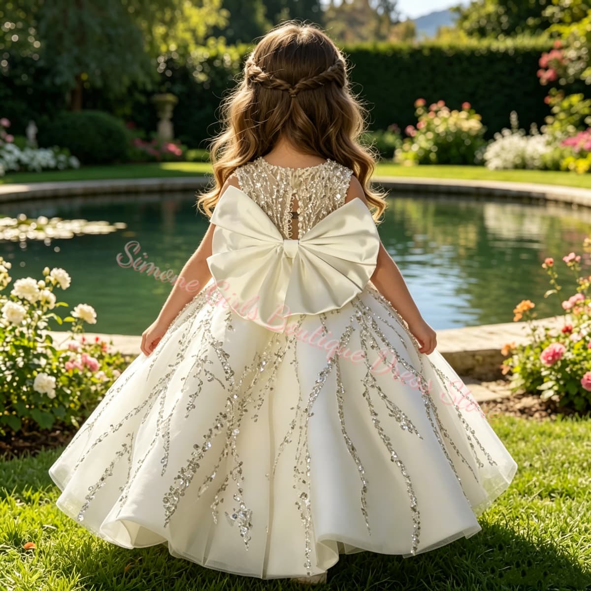 Flower Girl Dress Luxury Beade - Toddler Girl Tulle Party Dress ulasan dan harga