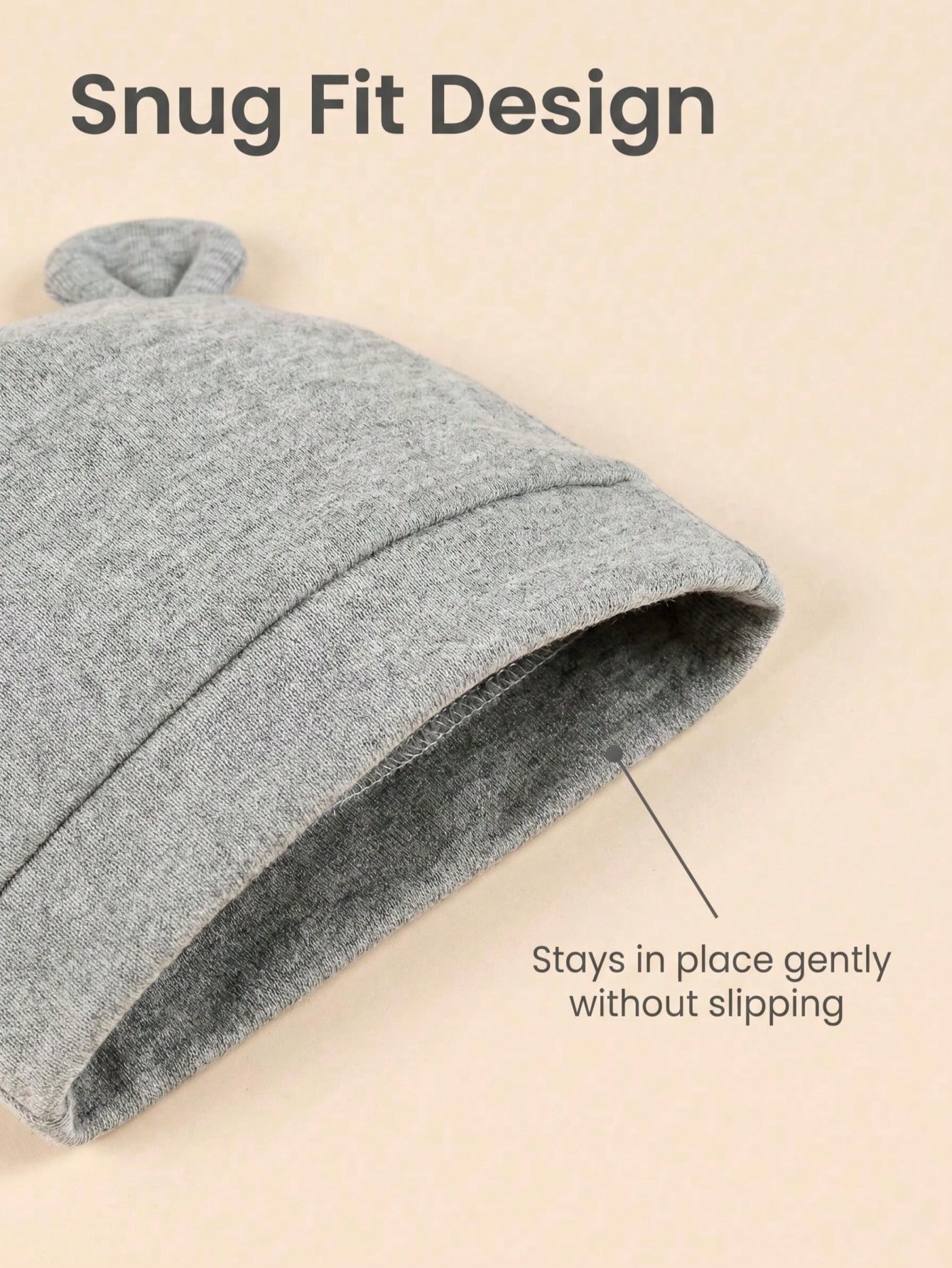 3-Pack Newborn Solid Color Sin - Infant Beanie Hat With Ears ulasan dan harga