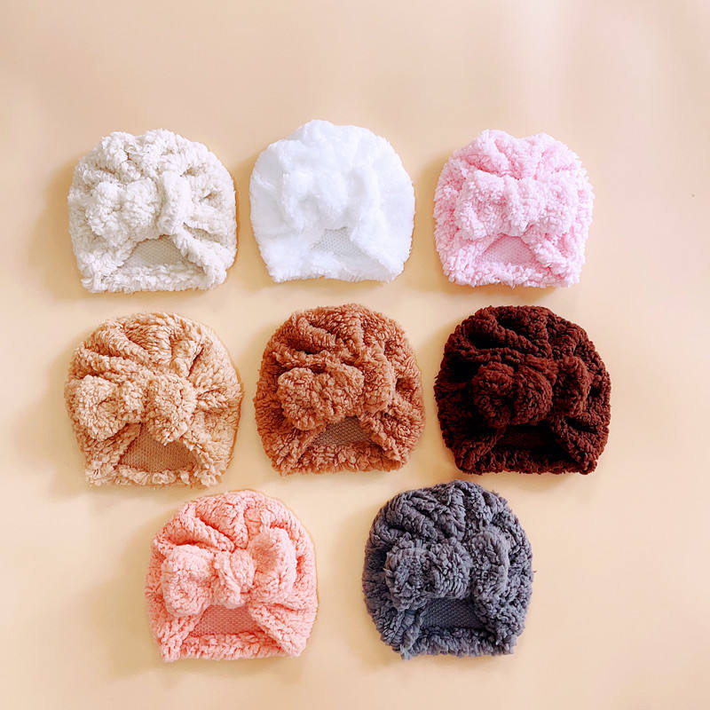 Cute Newborn Baby Knot Turban  - Infant Beanie Hat With Ears ulasan dan harga