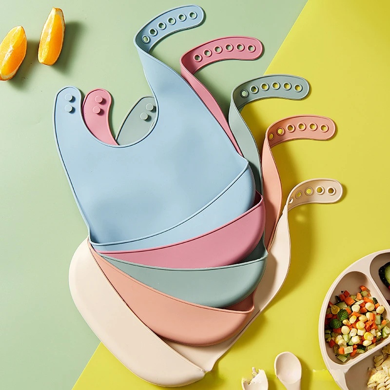 1-5pcs Baby Silicone Bibs Wate - Waterproof Baby Bibs Silicone ulasan dan harga