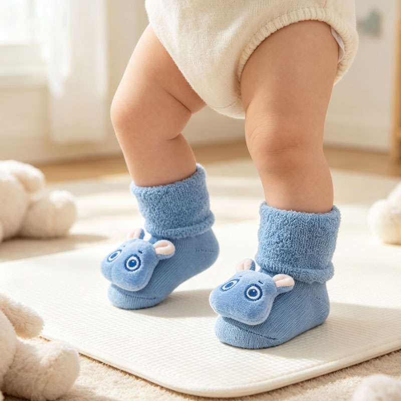1/3/5Pairs Thick Loop Terry Ba - Unisex Baby Socks Non Slip ulasan dan harga