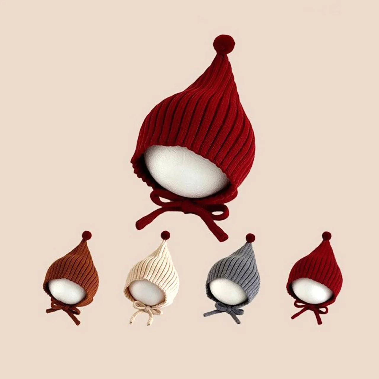 Winter Baby Knit Hat Cute Soli - Infant Beanie Hat With Ears ulasan dan harga