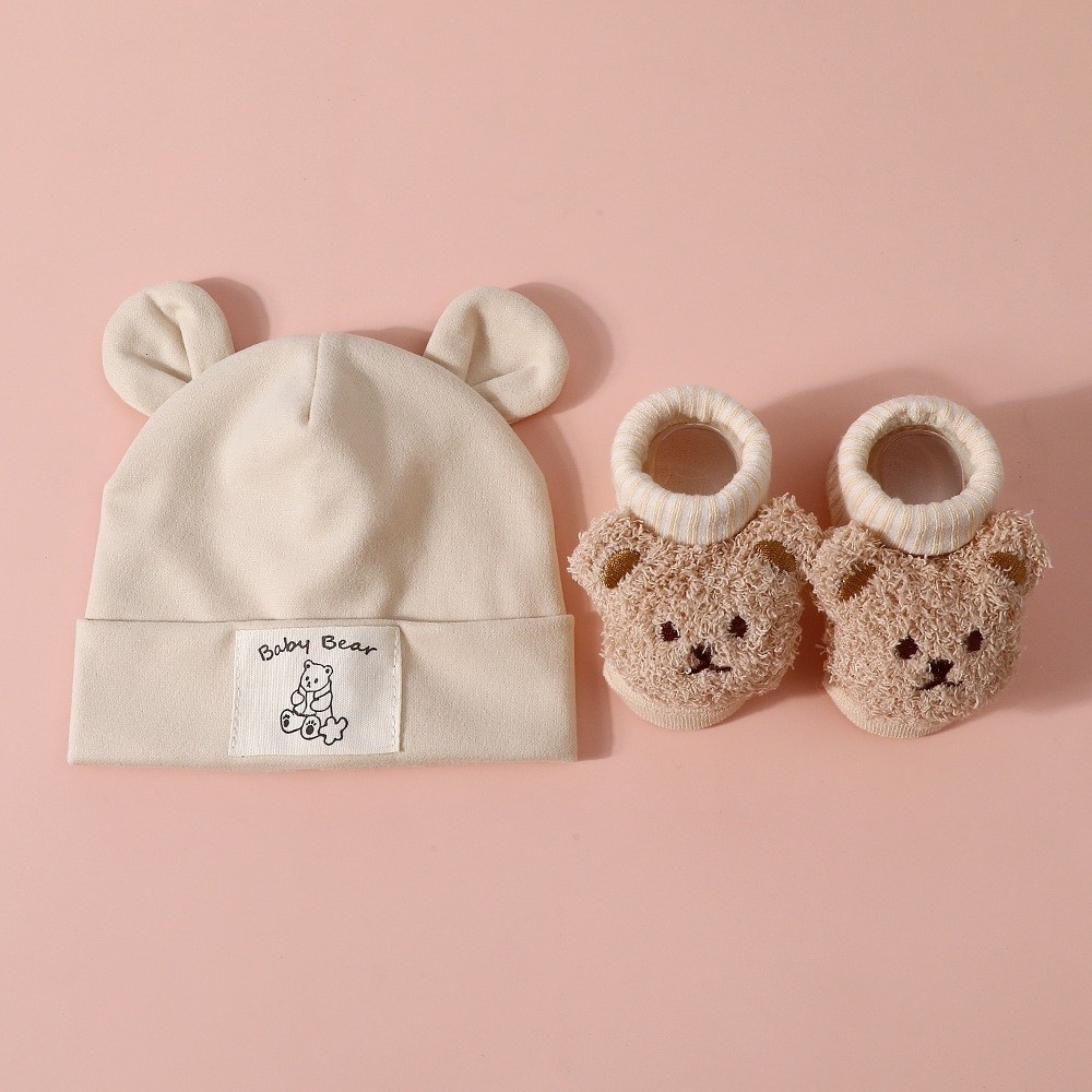 2Pcs/Set Cute Cotton Baby Hat  - Infant Beanie Hat With Ears ulasan dan harga