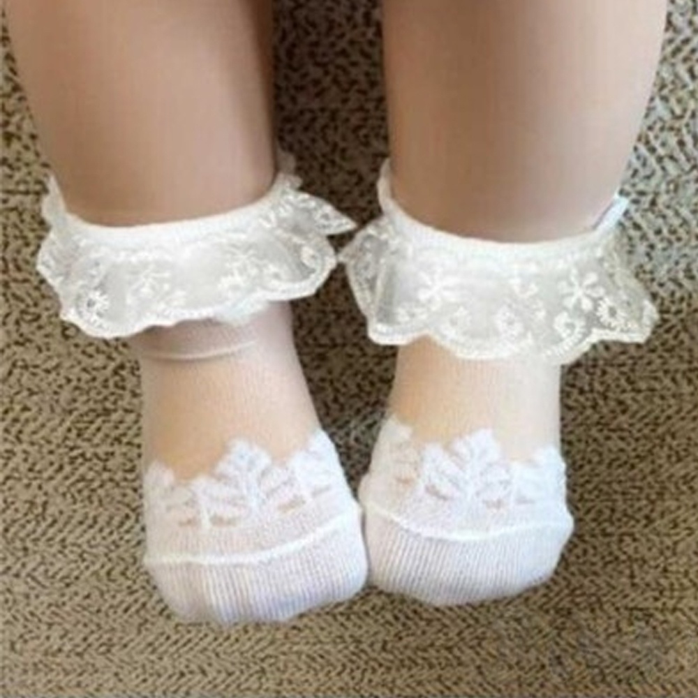 Cute Lace Floral Net Baby Sock - Unisex Baby Socks Non Slip ulasan dan harga