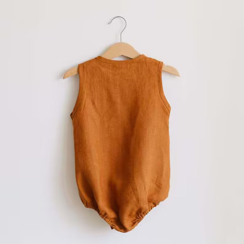Newborn Baby Boys Linen Cotton - Baby Summer Linen Sleeveless Jumpsuit ulasan dan harga