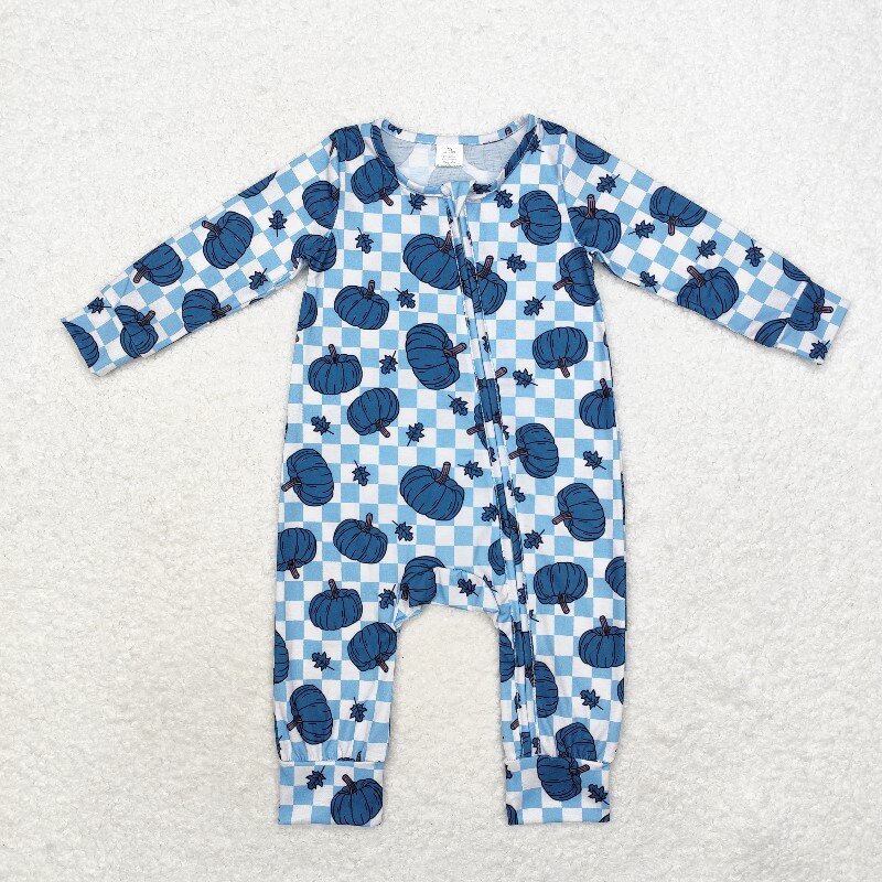 8.21 Bamboo Fly Blue Pumpkin L - Cotton Baby Onesies Zipper ulasan dan harga