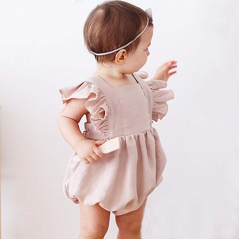 Baby Girls Rompers Summer Soli - Baby Summer Linen Sleeveless Jumpsuit ulasan dan harga
