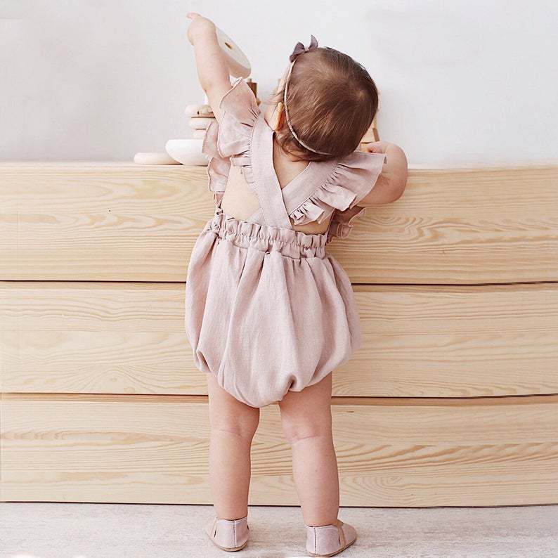 Baby Girls Rompers Summer Soli - Baby Summer Linen Sleeveless Jumpsuit ulasan dan harga