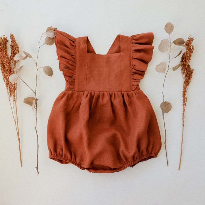 Baby Girls Rompers Summer Soli - Baby Summer Linen Sleeveless Jumpsuit ulasan dan harga